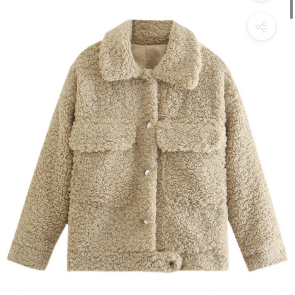 Sherpa fleece teddy jacket size L